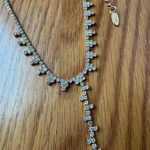 NEW Ettika Gold Y Lariat Crystal Necklace